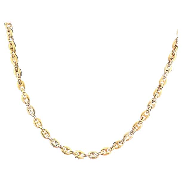 Carter Link Chain Cartier Marine Link Chain 18k Gold For Sale at 1stDibs