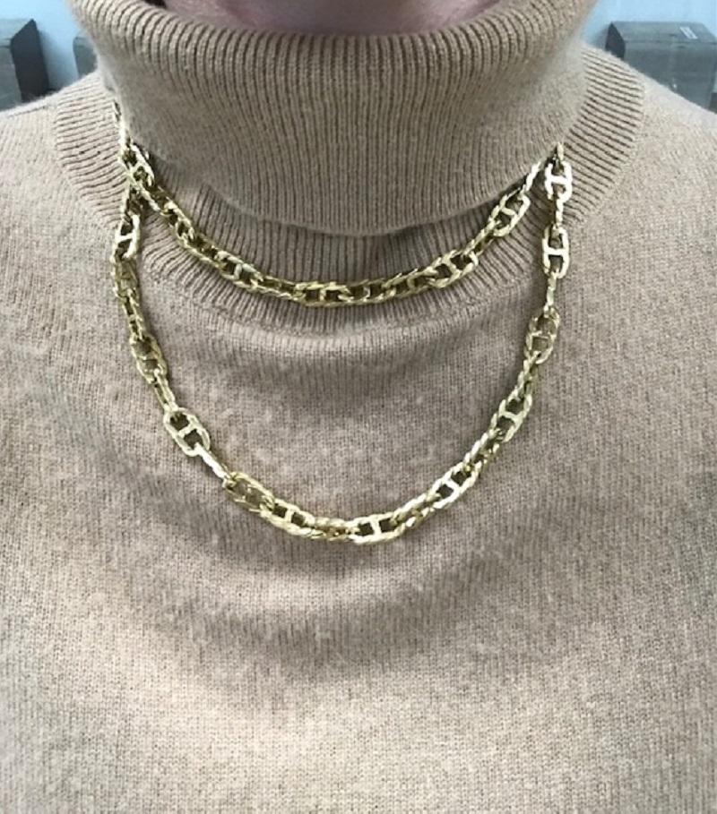 Women's or Men's Cartier Mariner Link Gold Chain Necklace