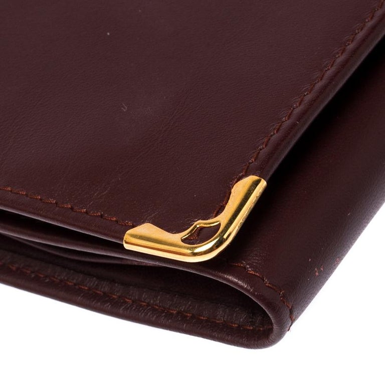 Cartier Maroon Leather Jewelry Pouch For Sale at 1stdibs