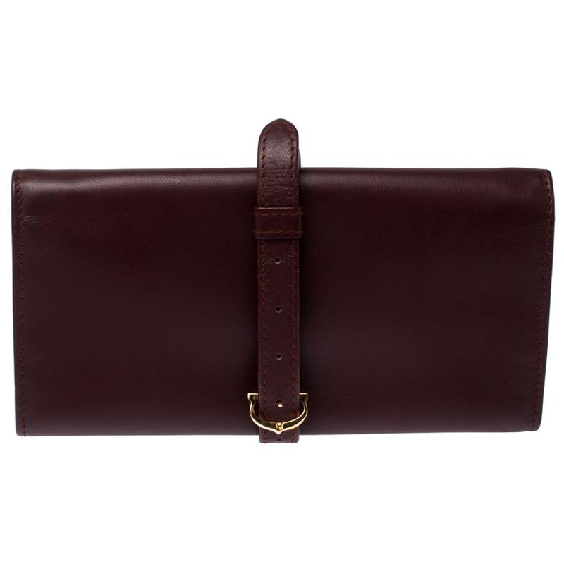 Cartier Maroon Leather Jewelry Pouch For Sale at 1stdibs