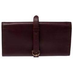 Cartier Maroon Leather Jewelry Pouch