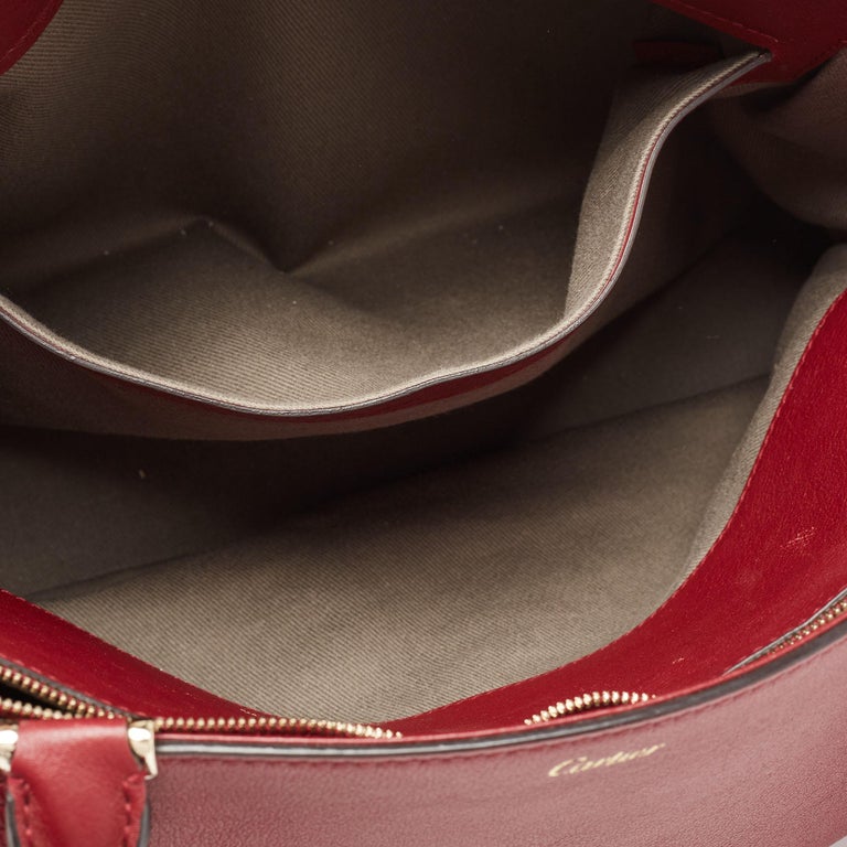Cartier Maroon Leather Medium C De Cartier Satchel at 1stDibs