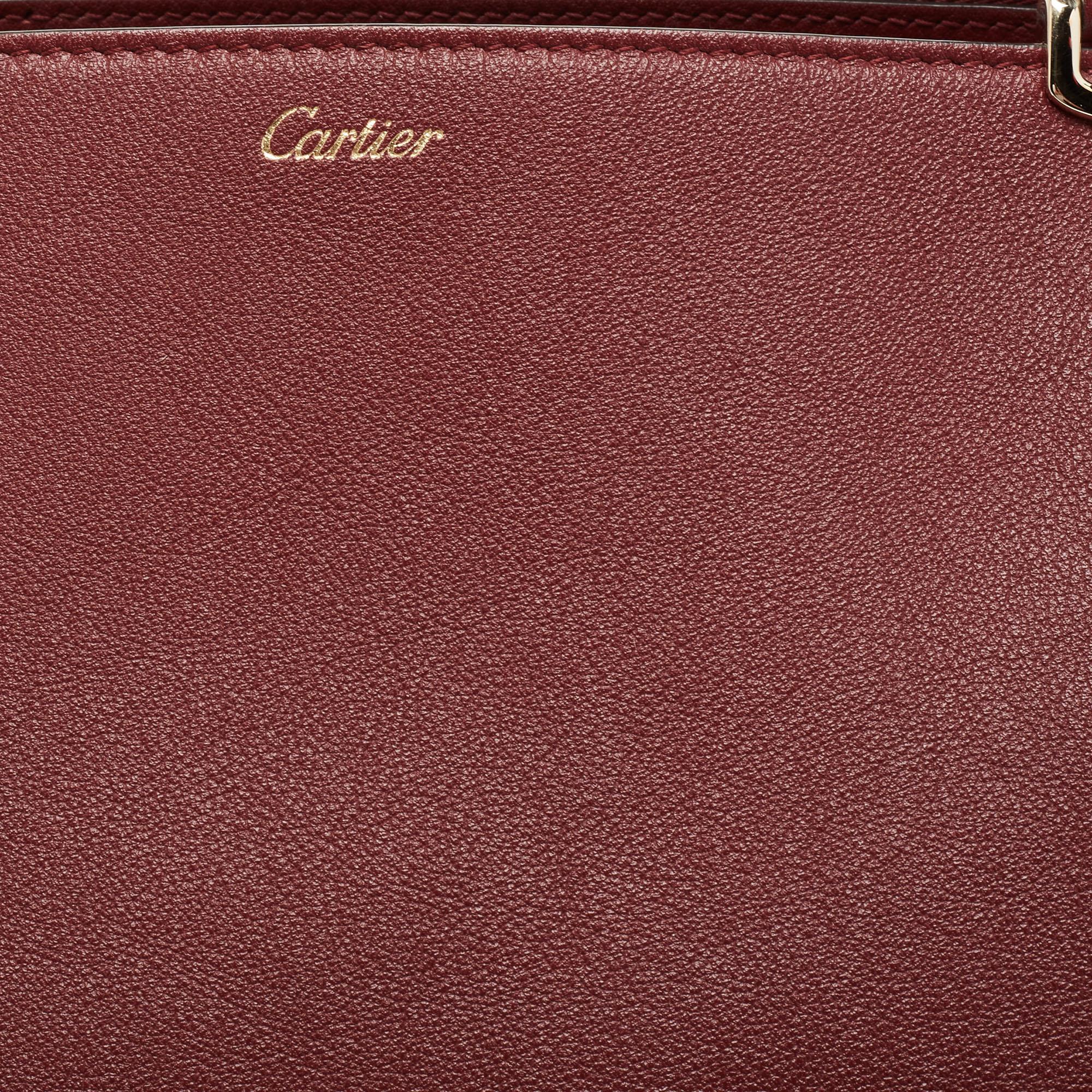 Cartier Maroon Leather Medium C De Cartier Satchel 4