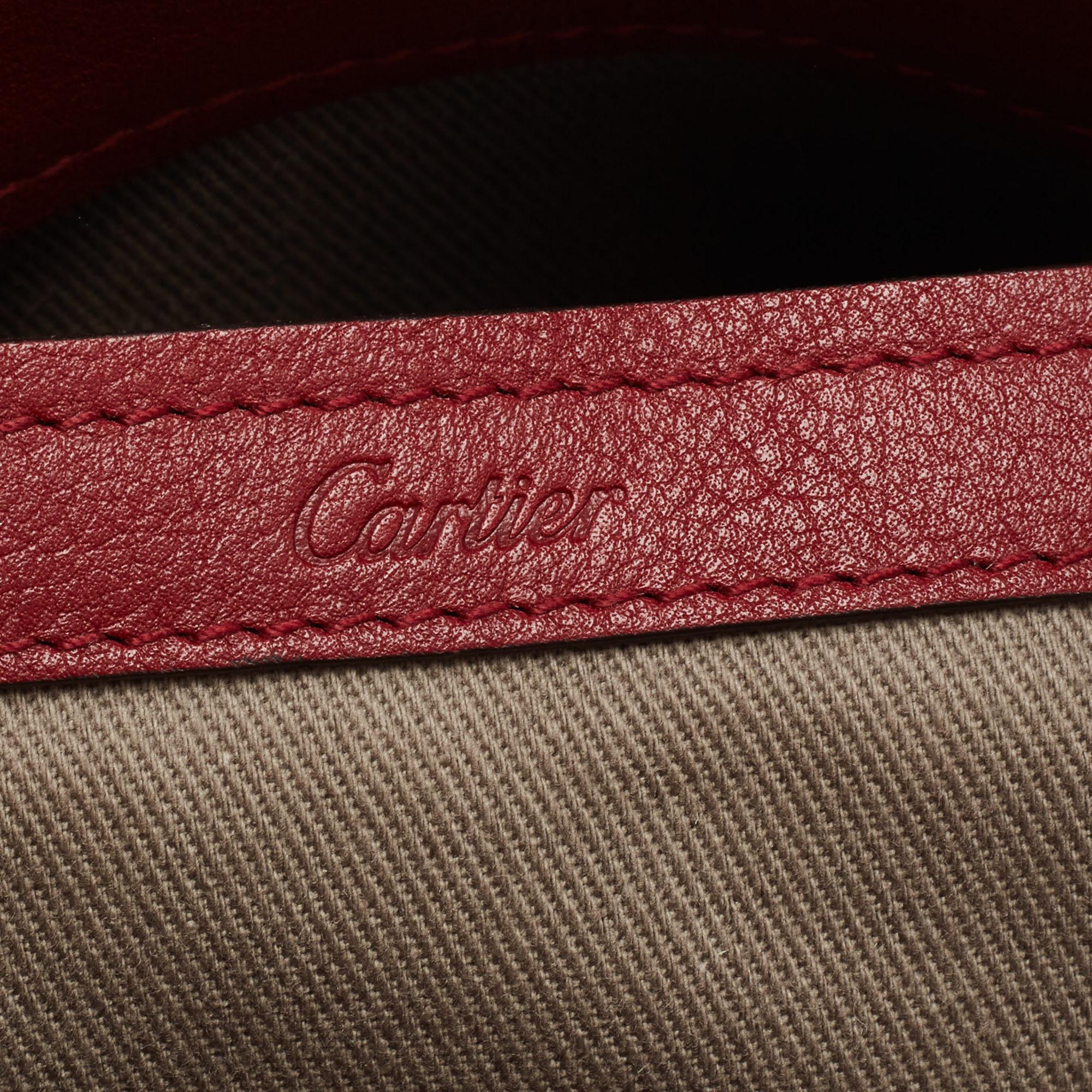 Cartier Maroon Leather Medium C De Cartier Satchel 1