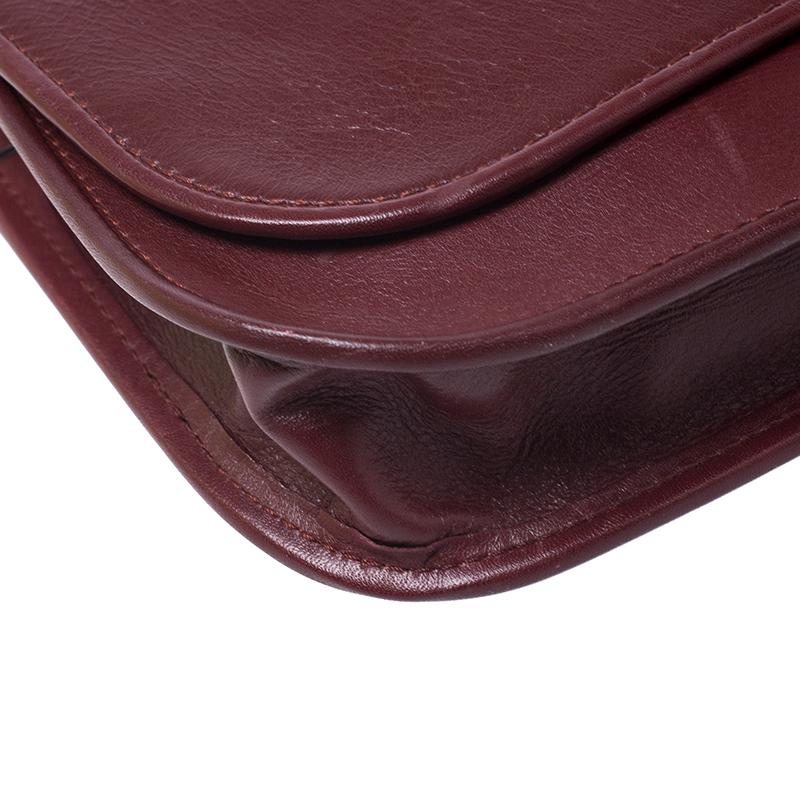 Cartier Maroon Leather Must De Cartier Crossbody Bag 1