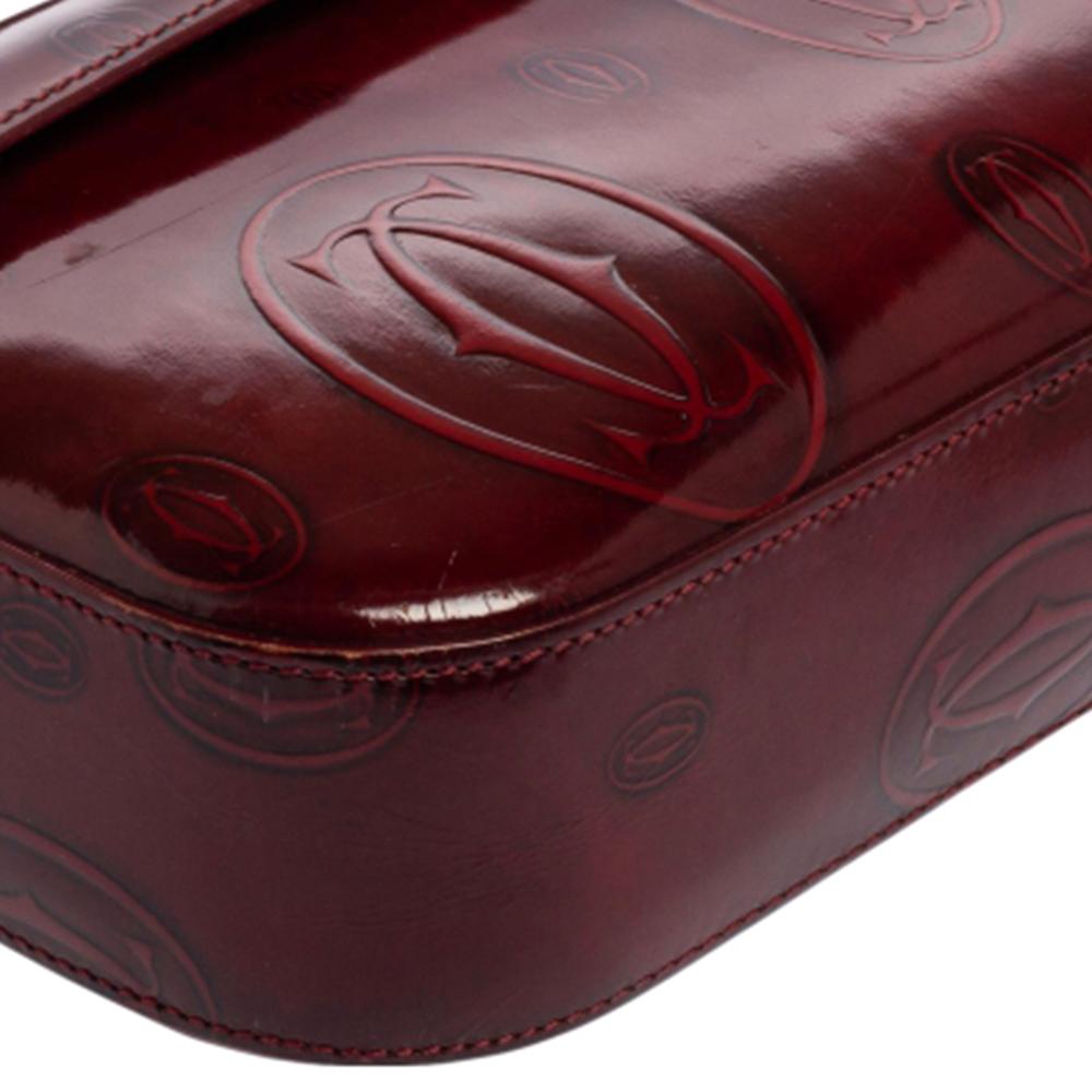 Cartier Maroon Patent Leather Must de Cartier Baguette Bag 5