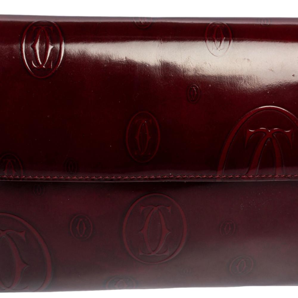 Cartier Maroon Patent Leather Must de Cartier Baguette Bag 7