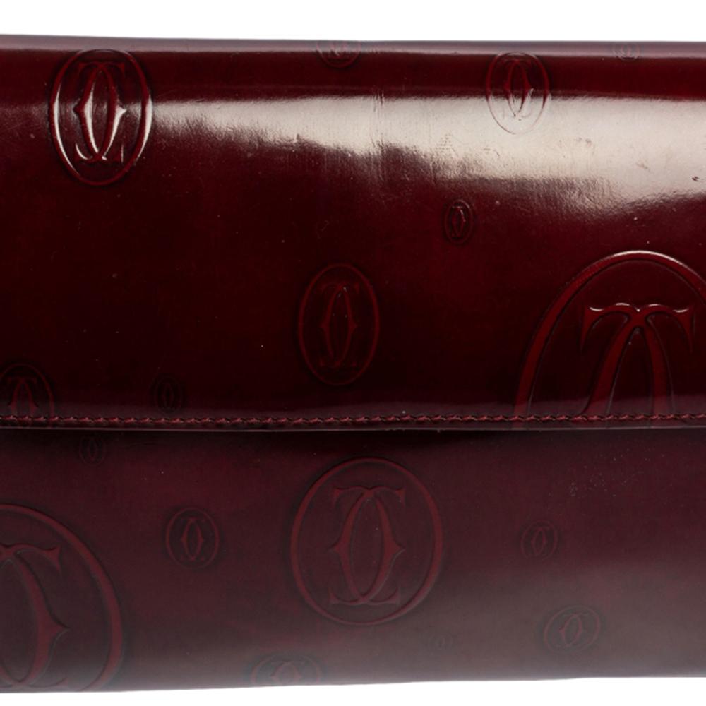Cartier Maroonfarbene Must de Cartier Baguette-Tasche aus Lackleder 7