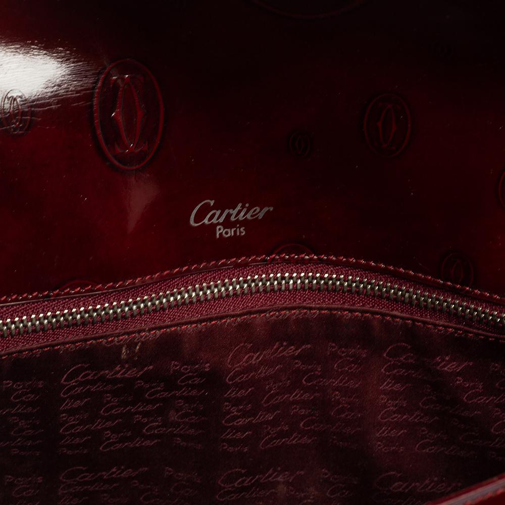 Cartier Maroon Patent Leather Must de Cartier Baguette Bag 2
