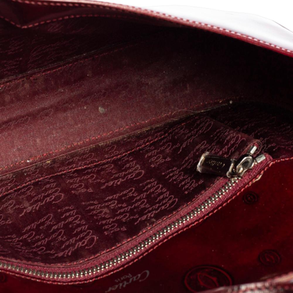 Cartier Maroon Patent Leather Must de Cartier Baguette Bag 4