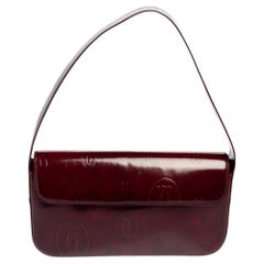 Cartier Maroon Patent Leather Must de Cartier Baguette Bag