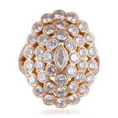 Cartier Marquise 18 Karat Gold and Diamond Ring