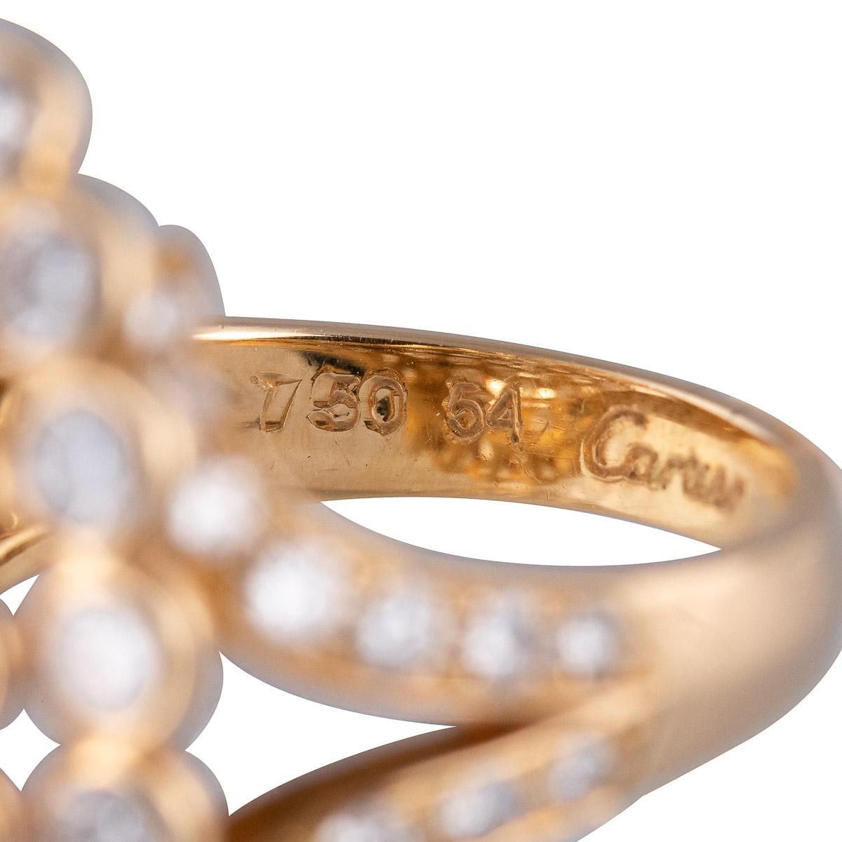 Cartier Marquise 18 Karat Gold and Diamond Ring In Good Condition For Sale In London, London