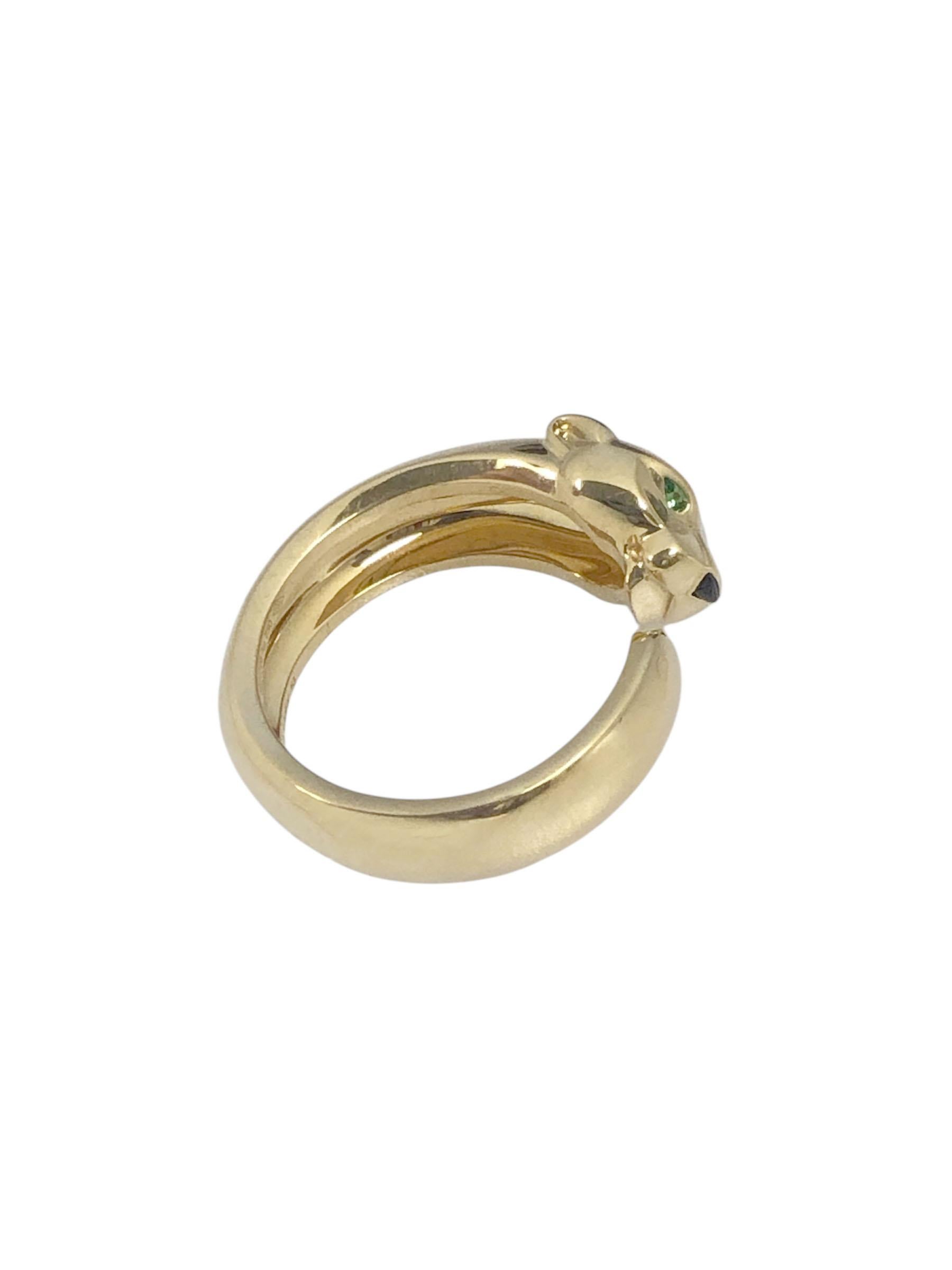 Cartier Massai Panther yellow Gold Ring In Excellent Condition For Sale In Chicago, IL