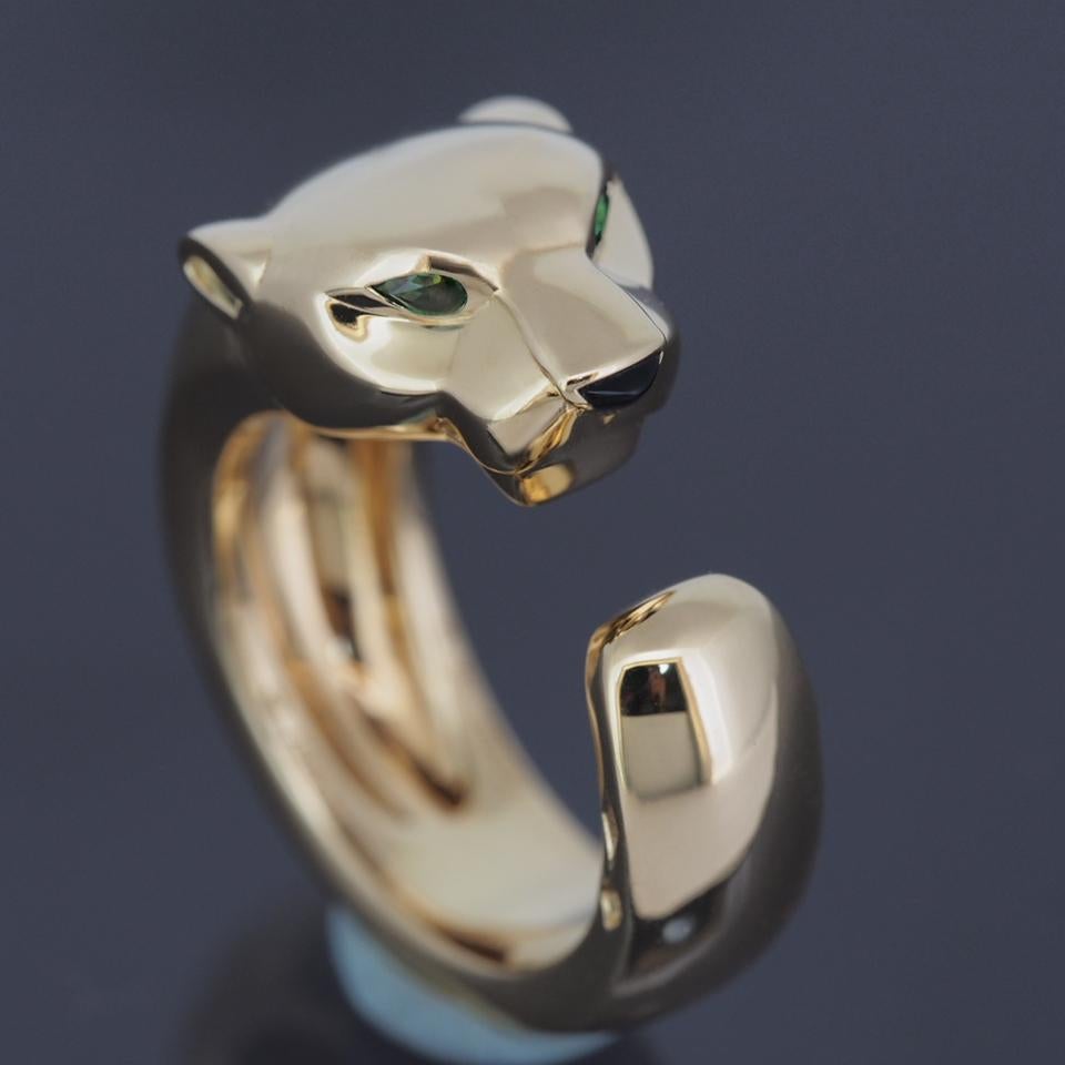 Cartier Massai Panther-Ring Gelbgold 50 (Tropfenschliff) im Angebot