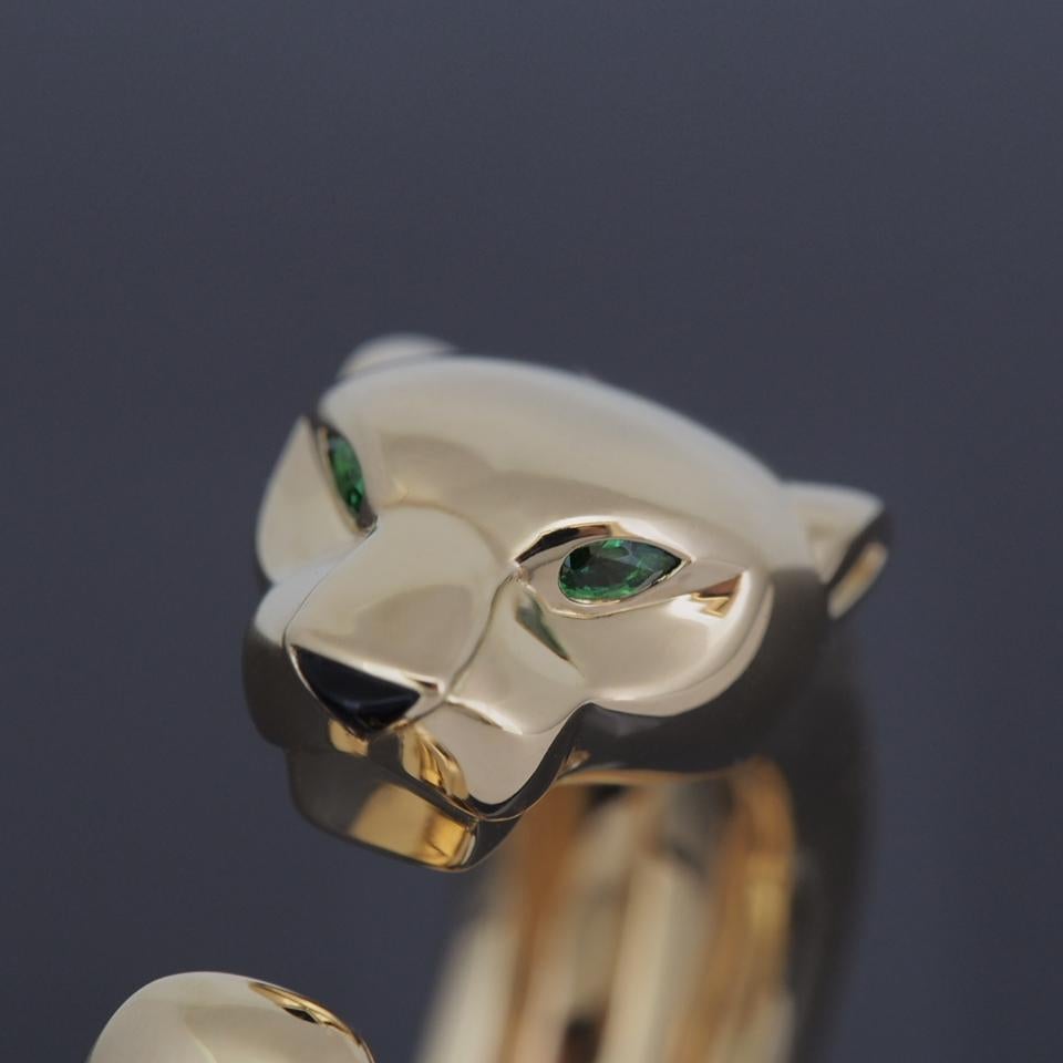 Cartier Massai Panthere Ring Yellow Gold 50 In Good Condition For Sale In Kobe, Hyogo