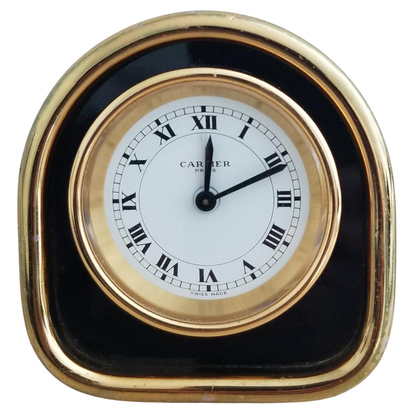 Art déco Horloge de bureau mécanique Cartier en vente