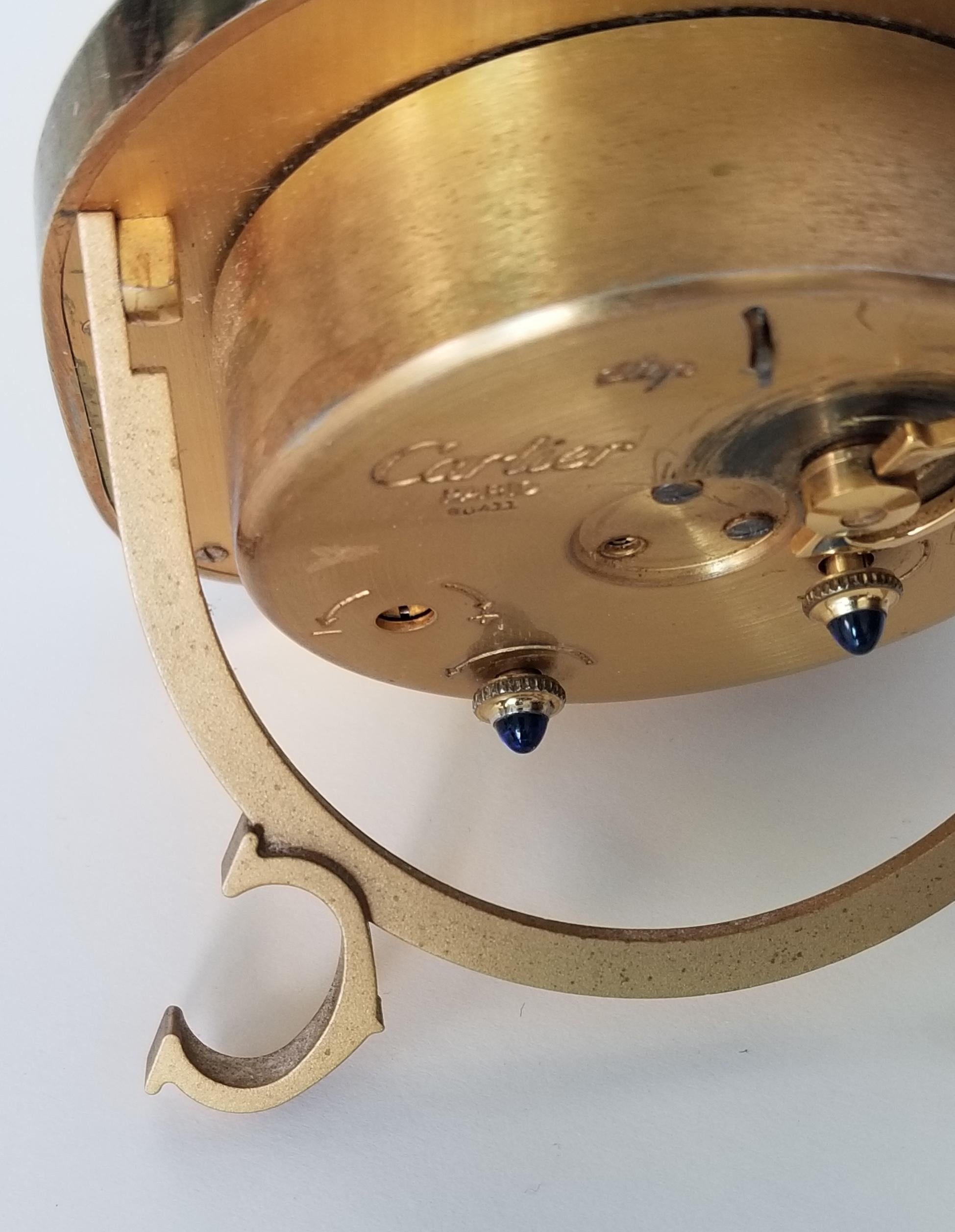 Horloge de bureau mécanique Cartier Bon état - En vente à Miami, FL