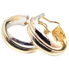 Cartier Créoles Trinity Hoop de taille moyenne en or tricolore
