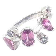 Cartier Meli Melo Chalcedony Tourmaline Garnet Diamond Platinum Ring