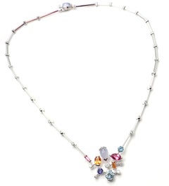 Cartier Meli Melo Diamond Tourmaline Moonstone Aquamarine White Gold Necklace