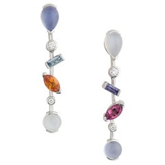 Cartier Meli Melo Muti-Gem Platinum Earrings