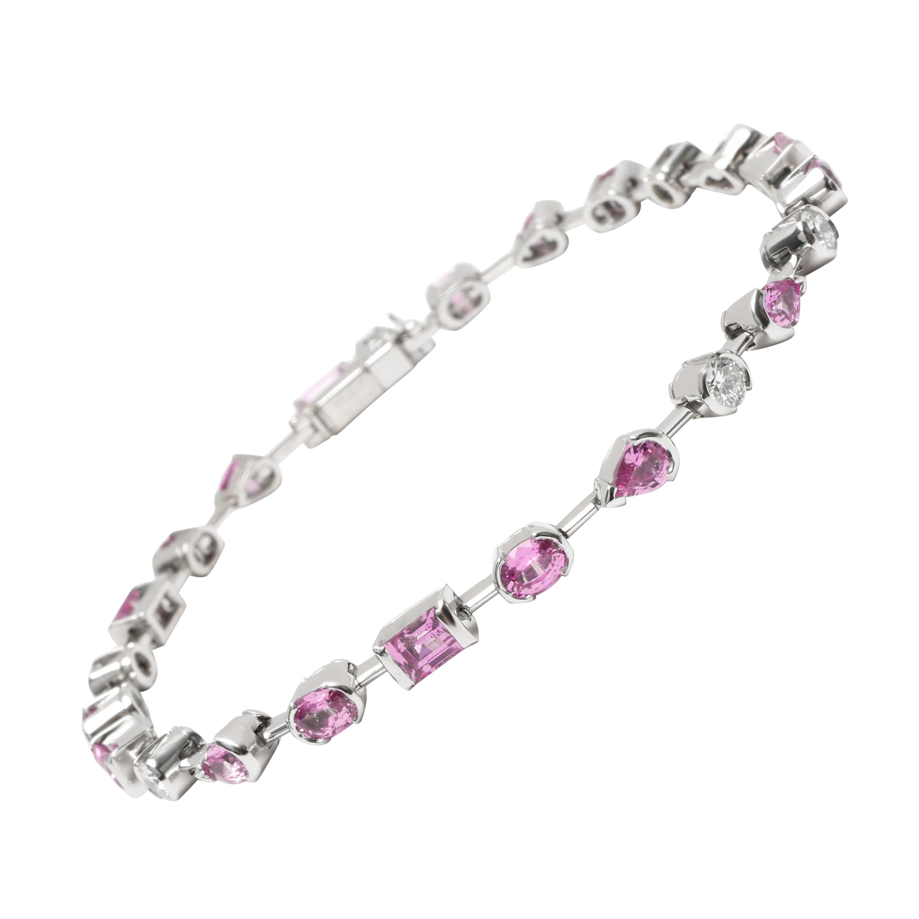 Cartier Meli Melo Pink Sapphire and Diamond Bracelet in 18K White Gold 0.6 CTW