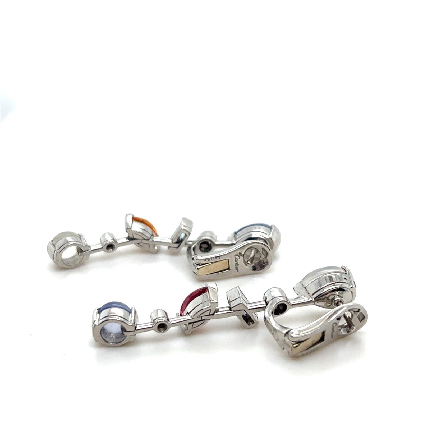 Orecchini a goccia in platino Cartier Melo Ring in vendita 6