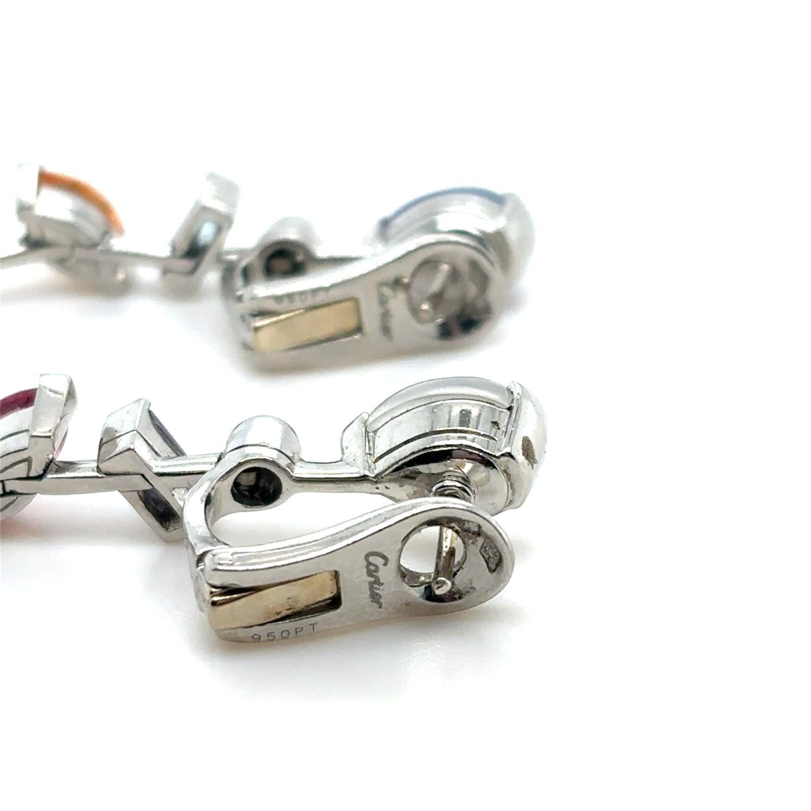 Orecchini a goccia in platino Cartier Melo Ring in vendita 7
