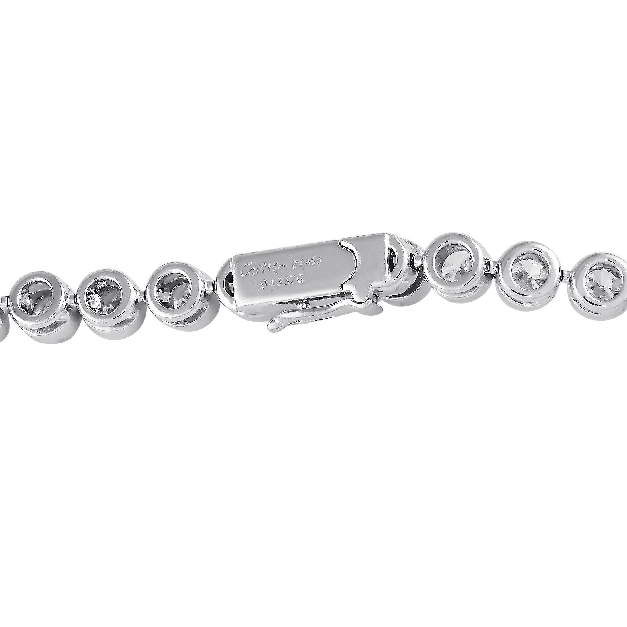 Cartier Halskette CA02-091324, Melody 18K Weißgold 14,0 Karat Diamant und Perlen im Zustand „Hervorragend“ in Southampton, PA