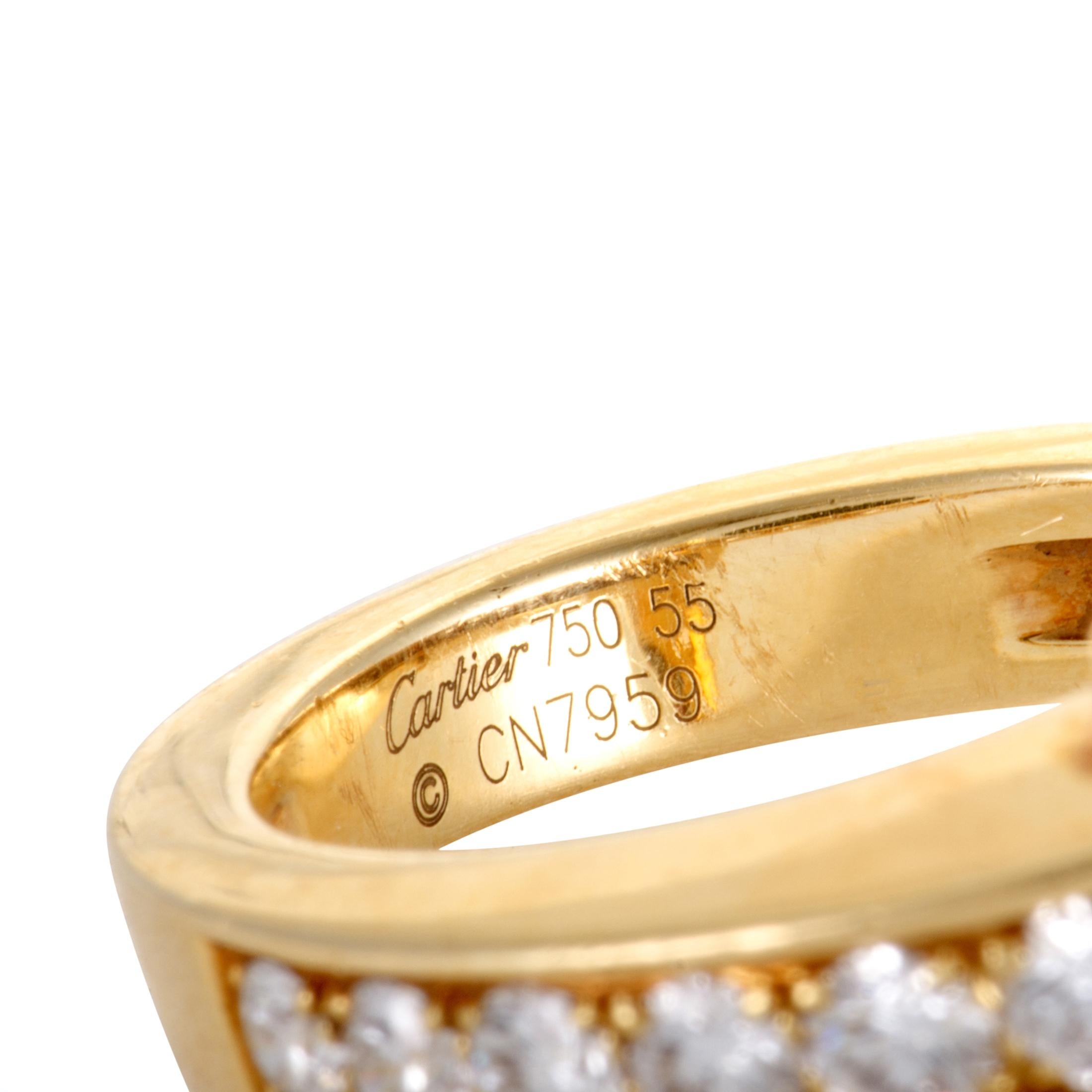 Cartier Menotte 18 Karat White Gold Diamond Pave and Orange Citrine Ring 1
