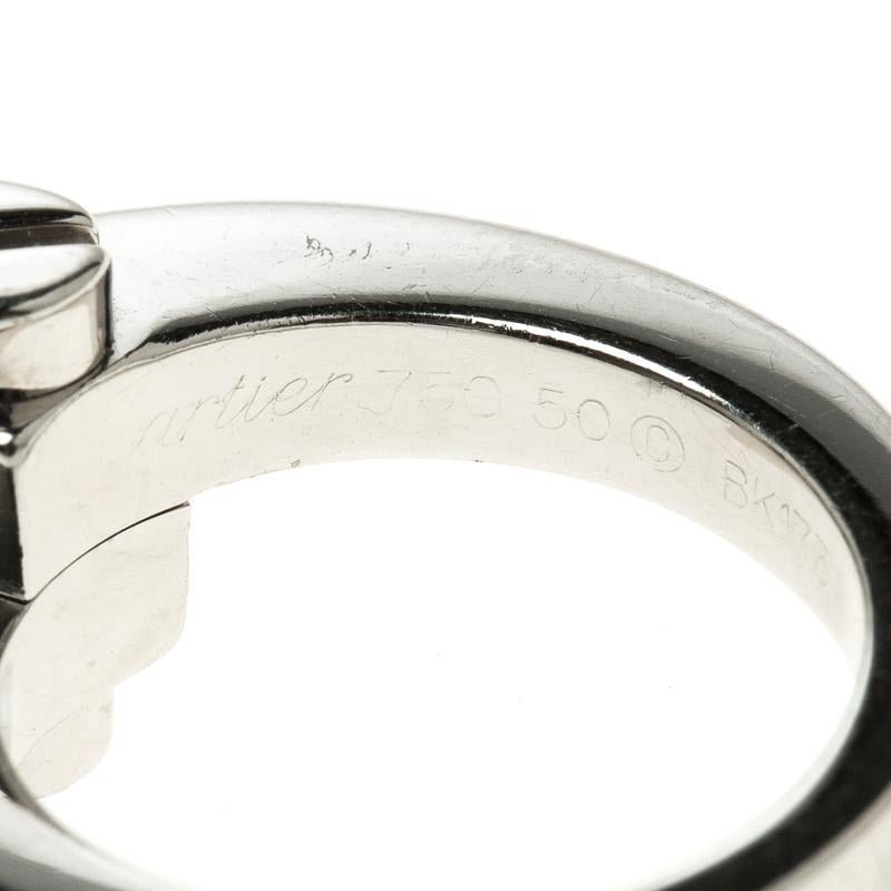 Cartier Menotte 18k White Gold Ring Size 50 1