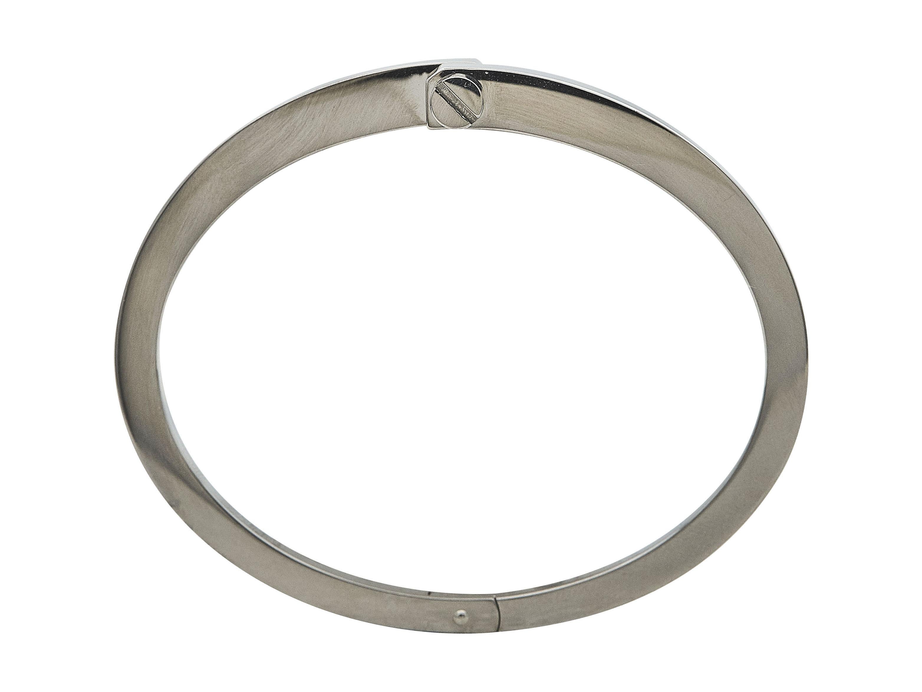 Cartier Menotte Pulsera Oro Blanco 18K Talla 17 en Excelente estado para la venta en New York, NY