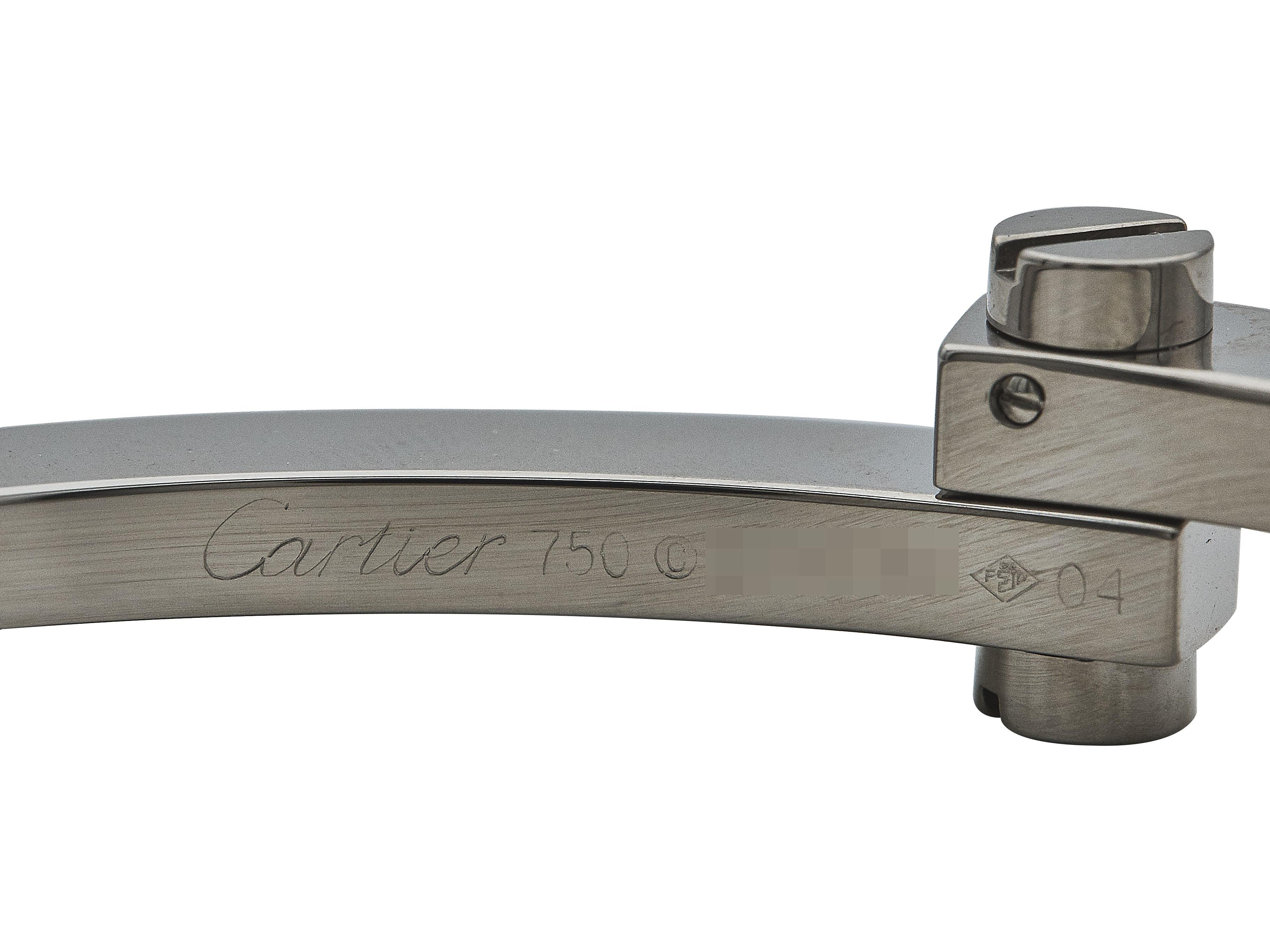 Femenino o masculino Cartier Menotte Pulsera Oro Blanco 18K Talla 17 en venta