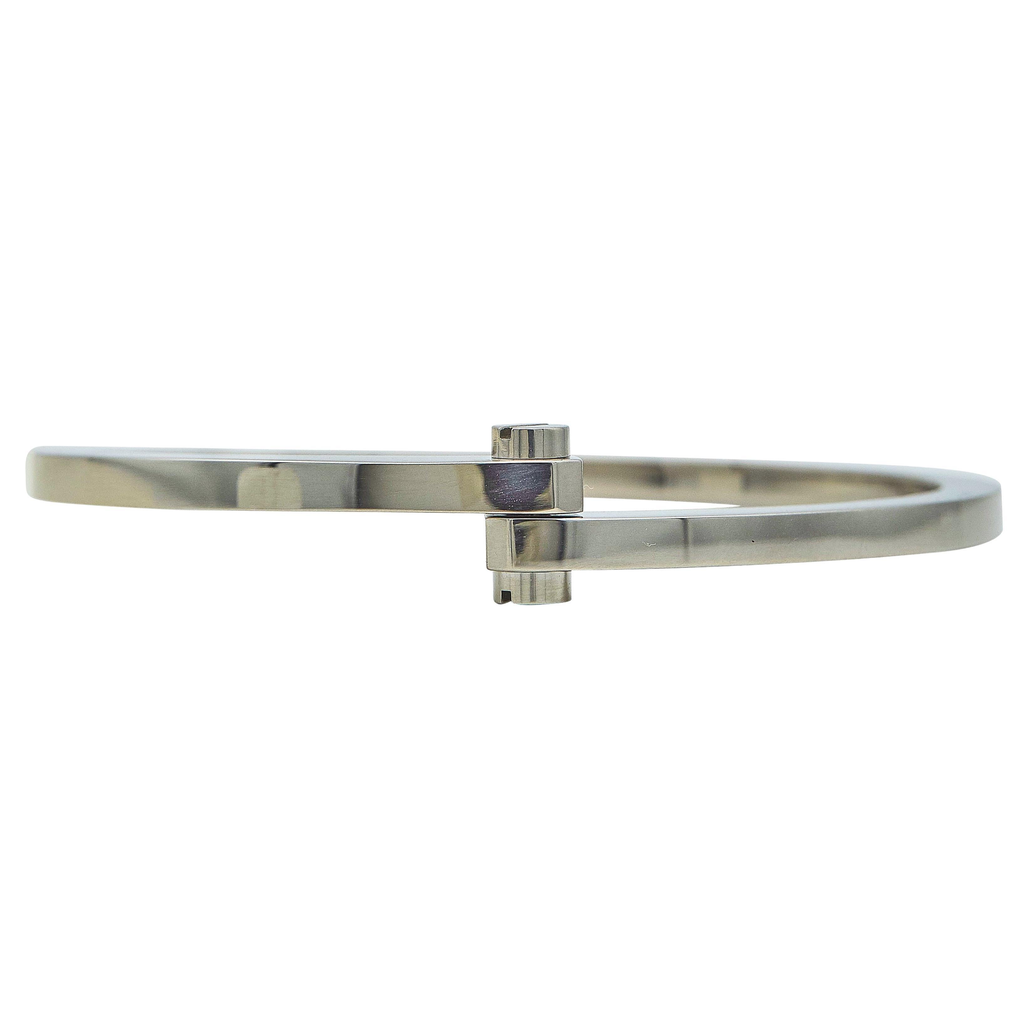 Cartier Menotte Pulsera Oro Blanco 18K Talla 17 en venta