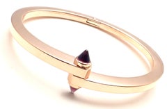 Cartier Menotte Garnet Rose Gold Bangle Bracelet