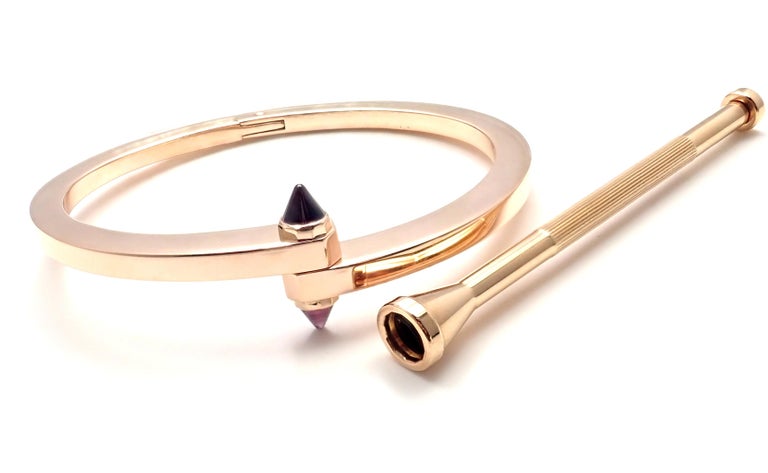 Cartier Menotte Garnet Rose Gold Bangle Bracelet at 1stDibs | cartier menotte  bracelet, menotte bracelet cartier, menotte cartier