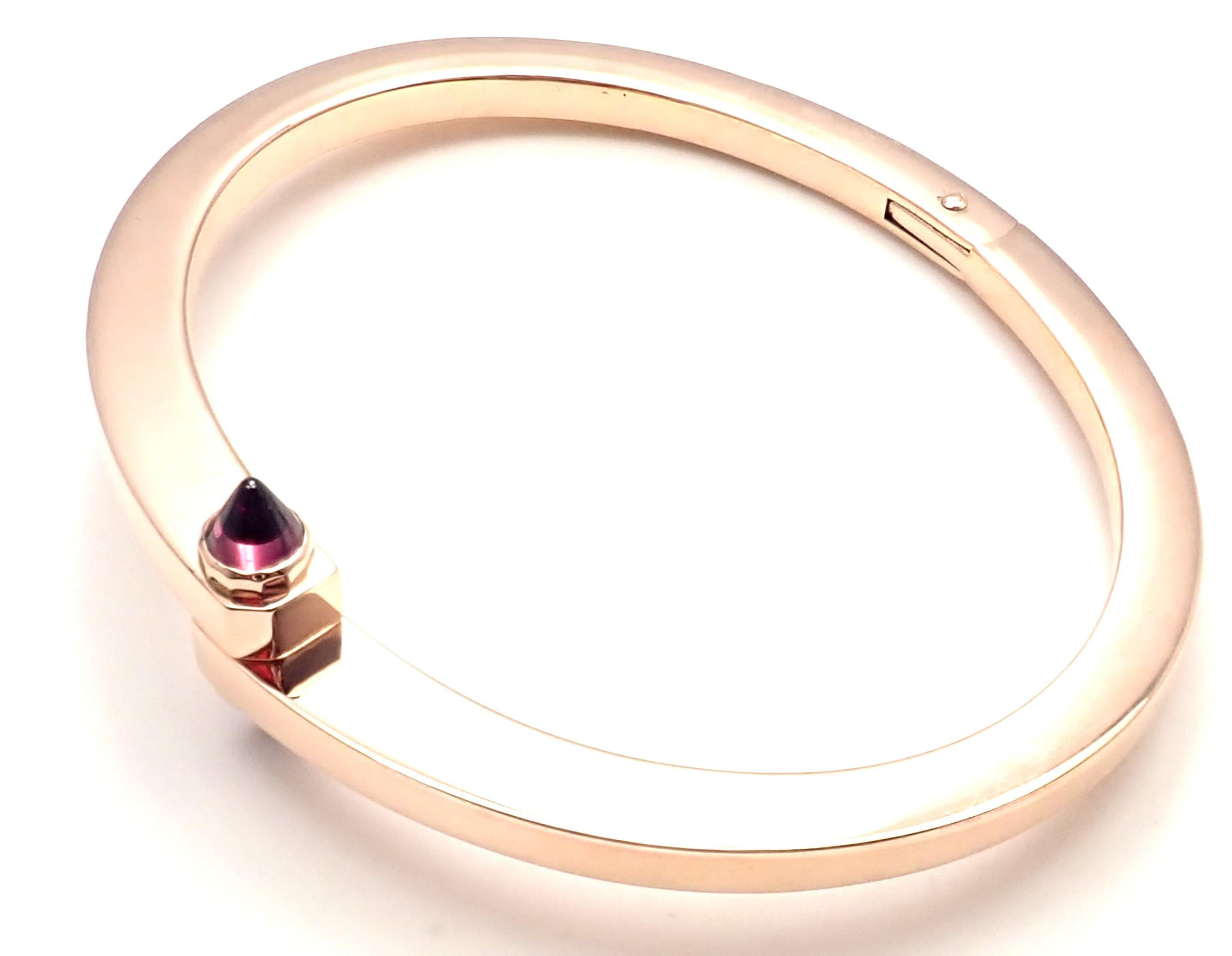 Cartier Menotte Garnet Rose Gold Bangle Bracelet 1