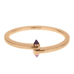 Cartier Menotte Rhodolite Handcuff 18k Rose Gold Bangle Bracelet