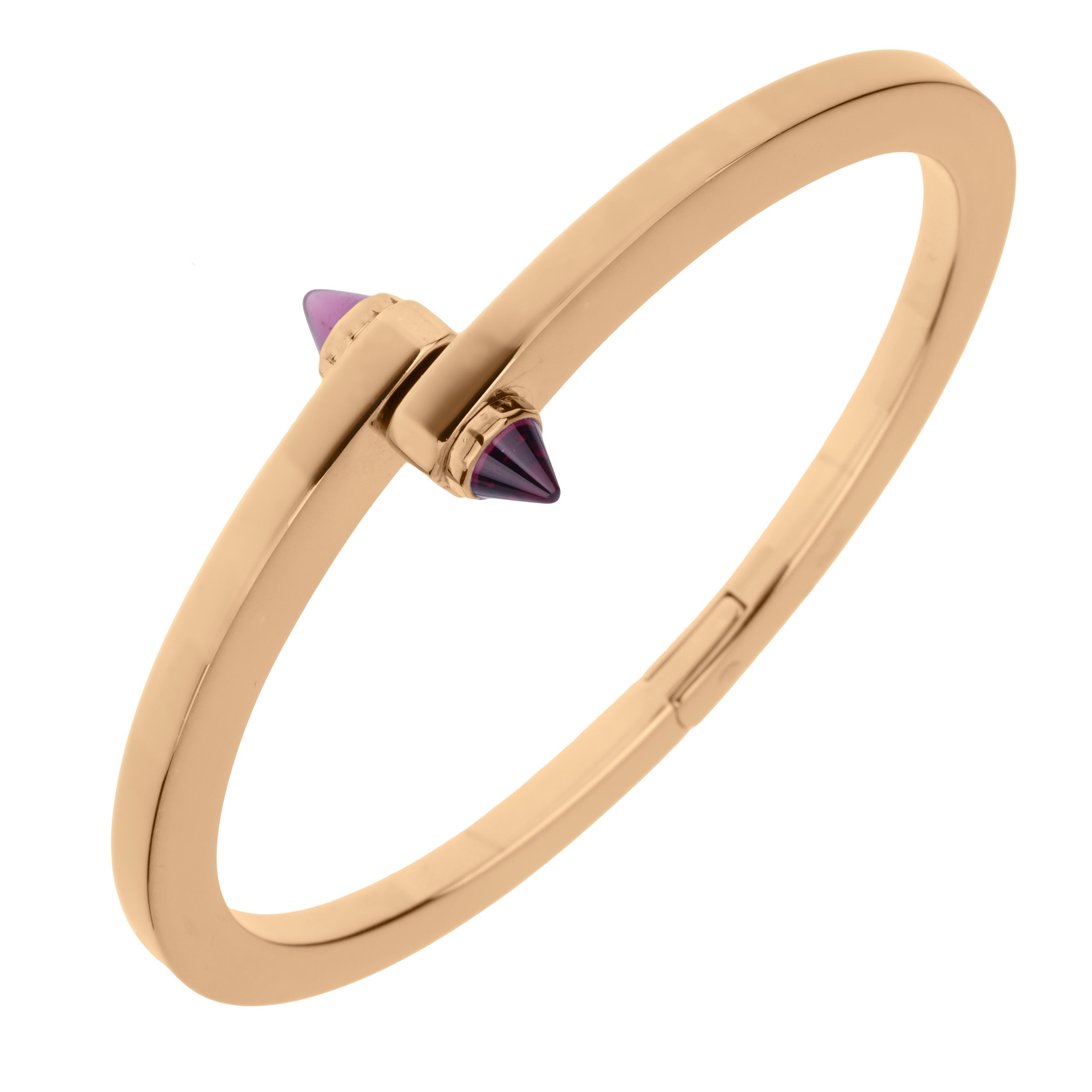 Pulsera brazalete Cartier Menotte Rodolita Oro rosa 18k Corte mixto en venta