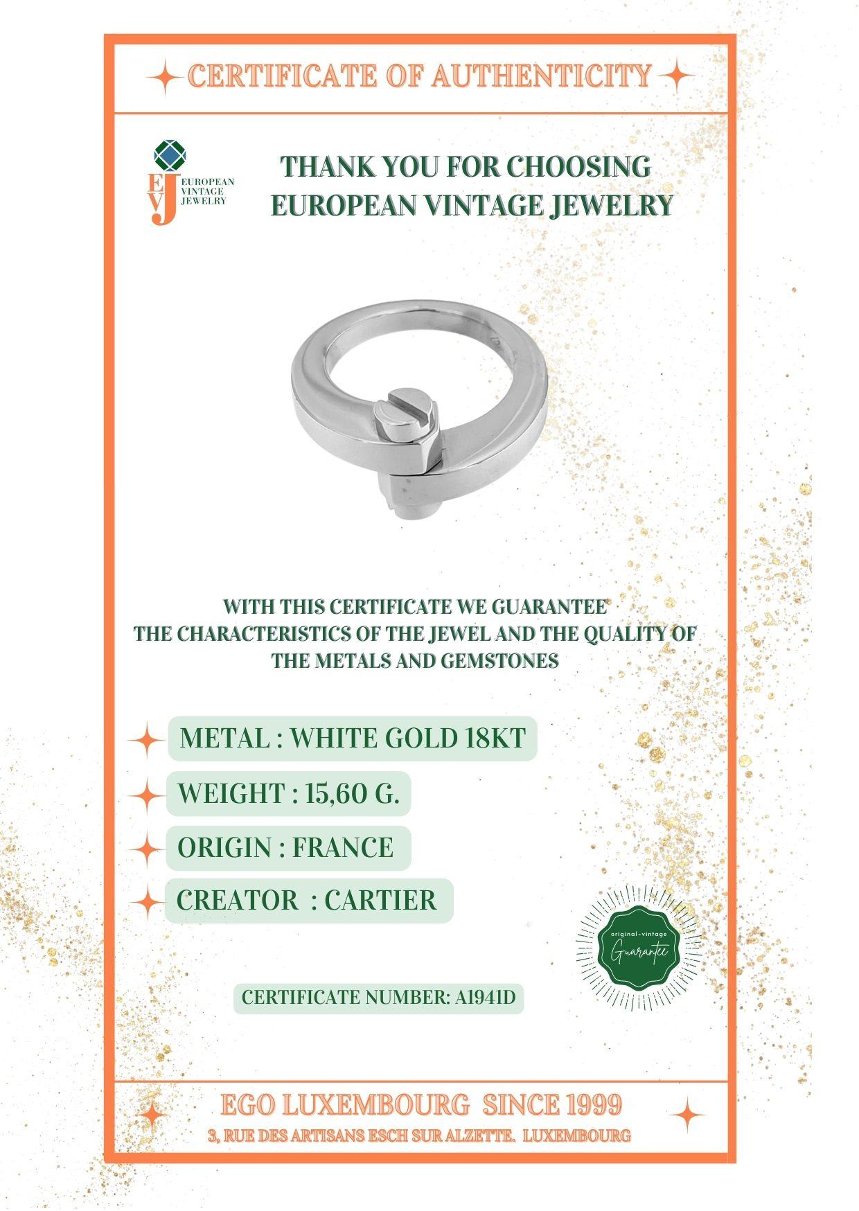 Cartier Menotte Ring 18 karat White Gold 2