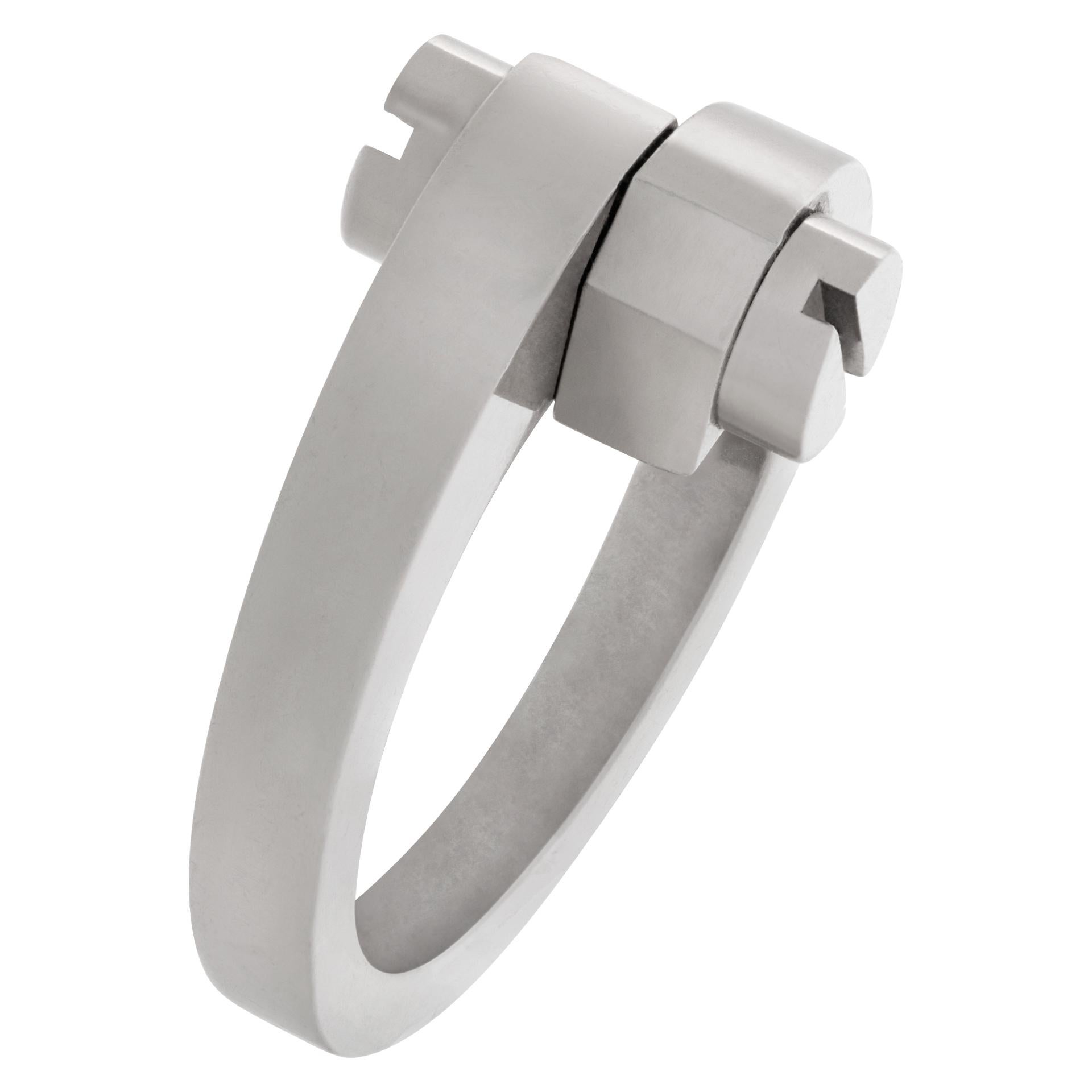 Cartier Menotte Ring in 18k White Gold In Excellent Condition In Surfside, FL