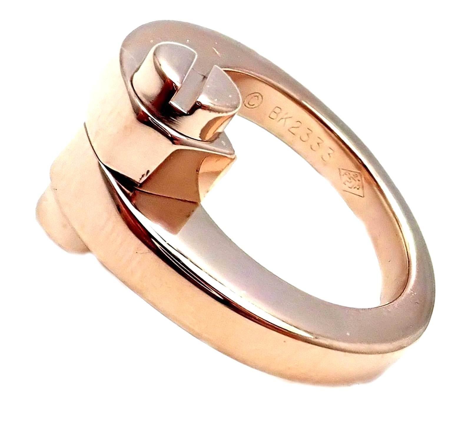 18k Rose Gold Menotte Band Ring by Cartier. 
Details: 
Ring Size: European 48, US 4.5
Weight: 13.3 grams
Width: 12mm
Stamped Hallmarks: Cartier 50 750 BK2333
*Shipping within the United States* 
YOUR PRICE: $2,000
Ti269nmd