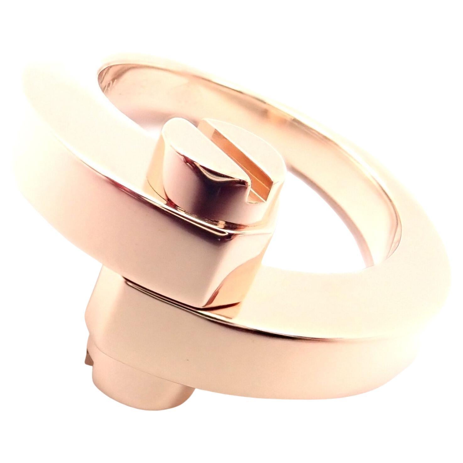 Cartier Menotte Rose Gold Band Ring For Sale