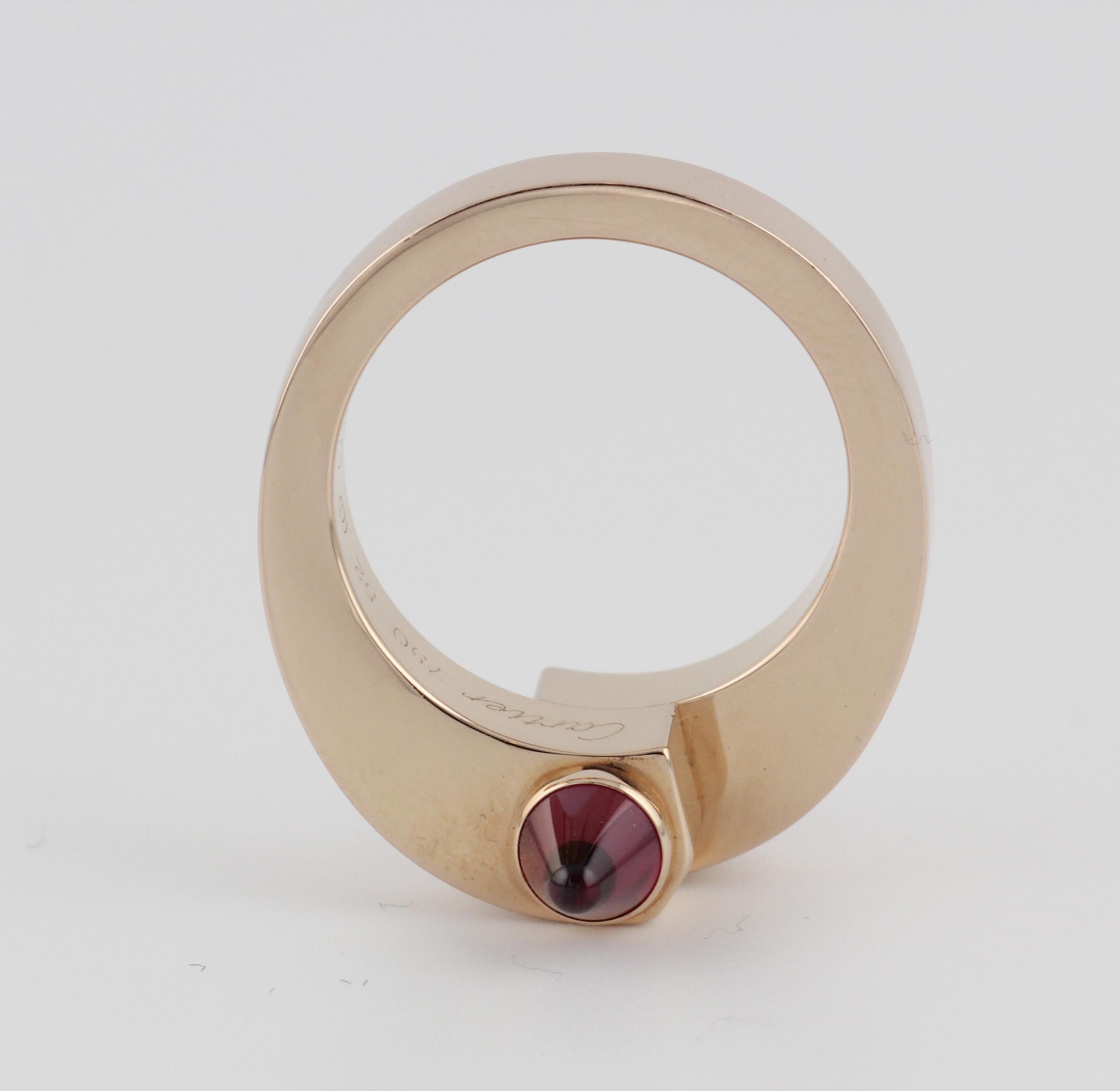 Cartier Menotte Tourmaline 18k Rose Gold  Bypass Ring Size 6 In Good Condition In Bellmore, NY