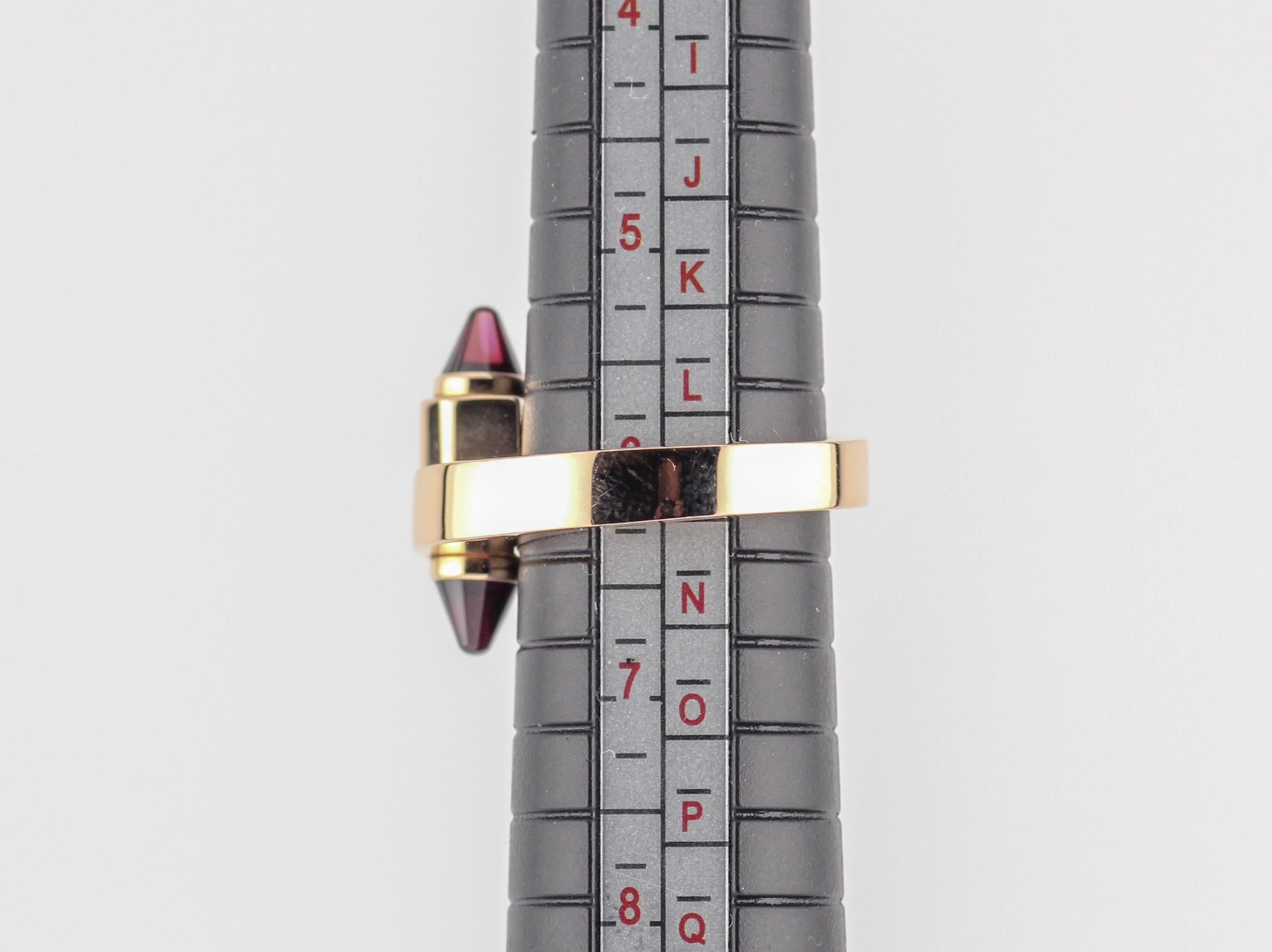 Cartier Menotte Turmalin 18k Roségold  Bypass-Ring Größe 6 2