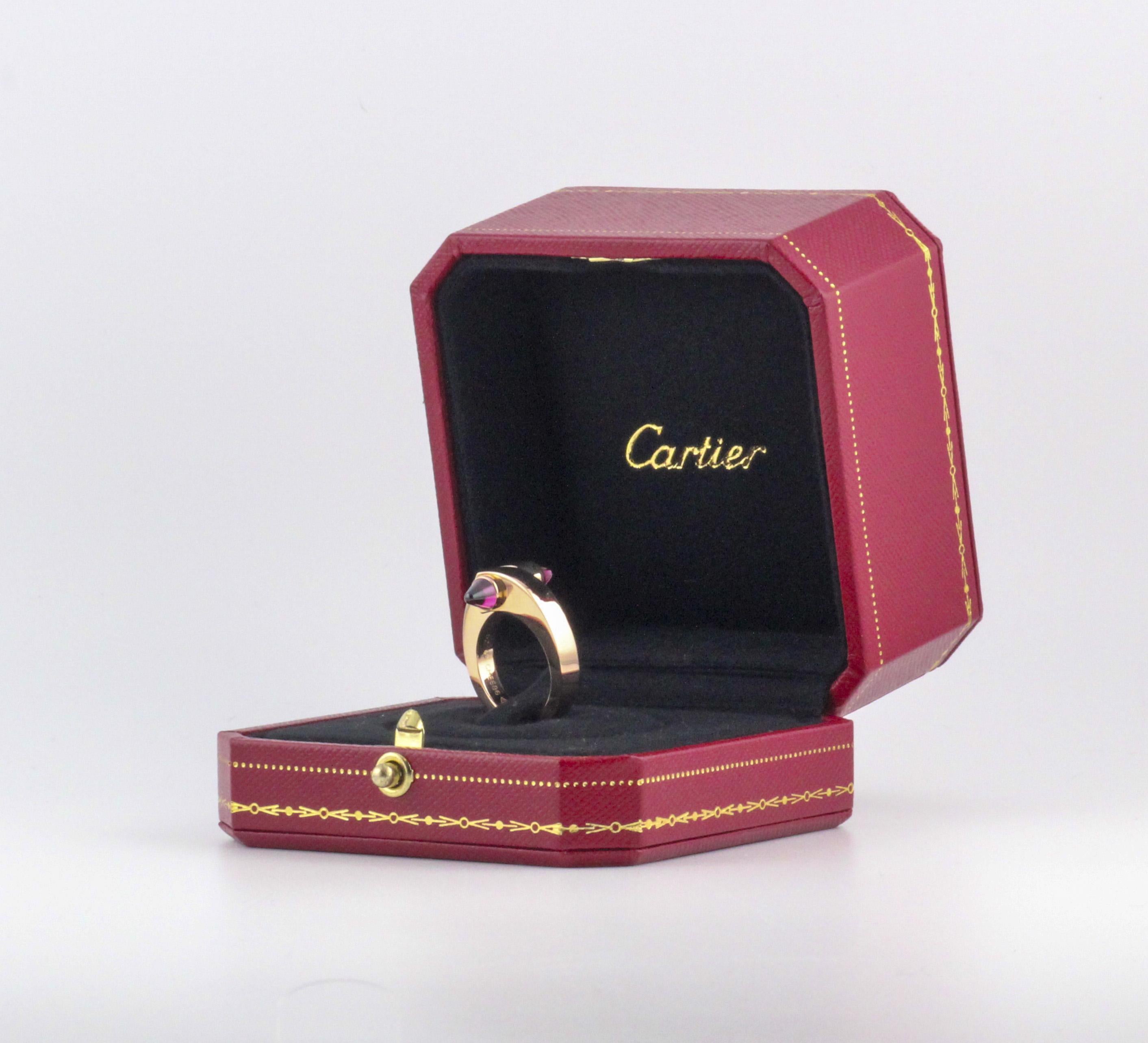 Cartier Menotte Turmalin 18k Roségold  Bypass-Ring Größe 6 3