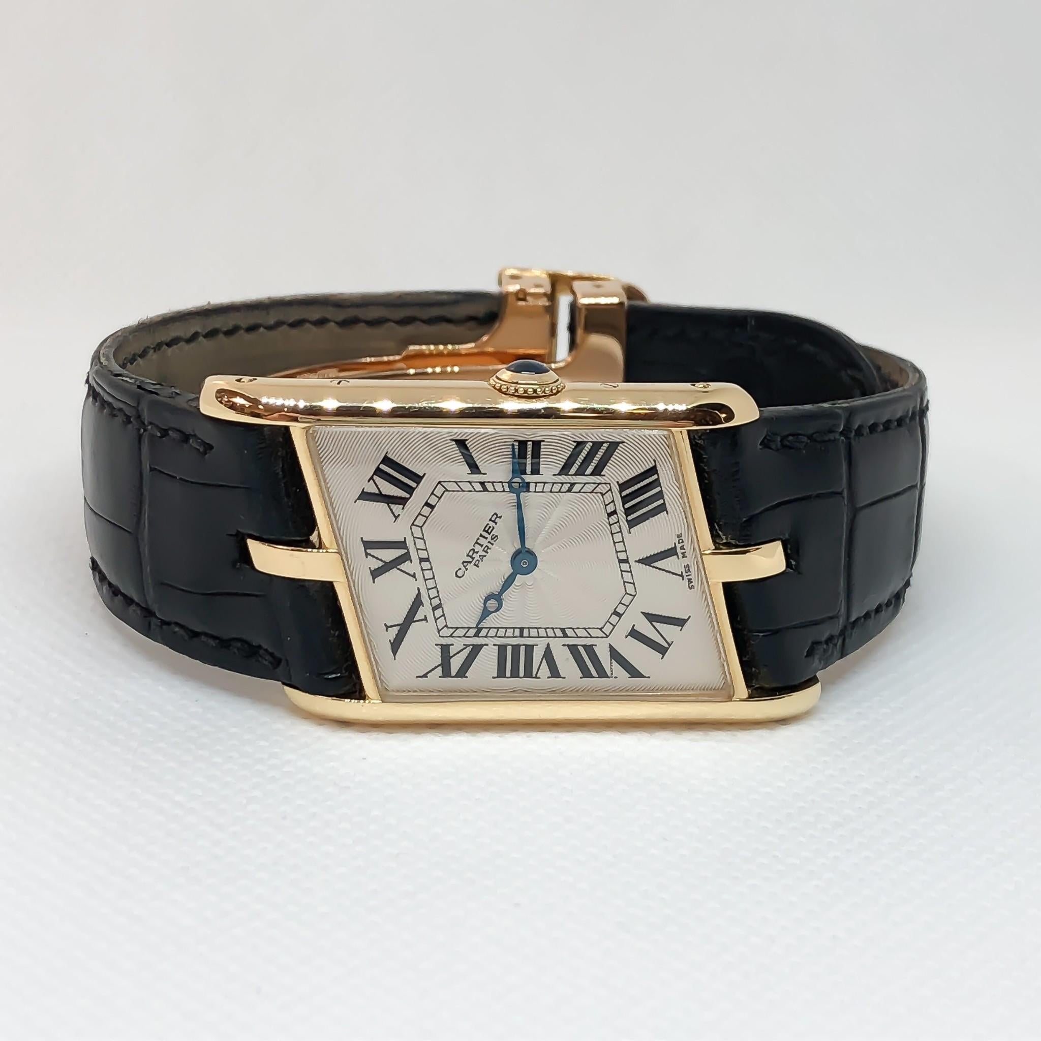 Limited edition and extremely rare men's Cartier Asymmetrical Tank. Only 250 produced by Cartier. This model is engraved #121 of 250 on the case back. Excellent condition and comes with original box, no papers. 

•REFERENCE NO: 2842
•MOVEMENT: