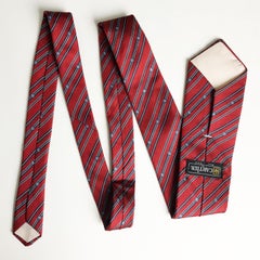 Cartier Mens Neck Tie Classic Red Silk Vintage 80s