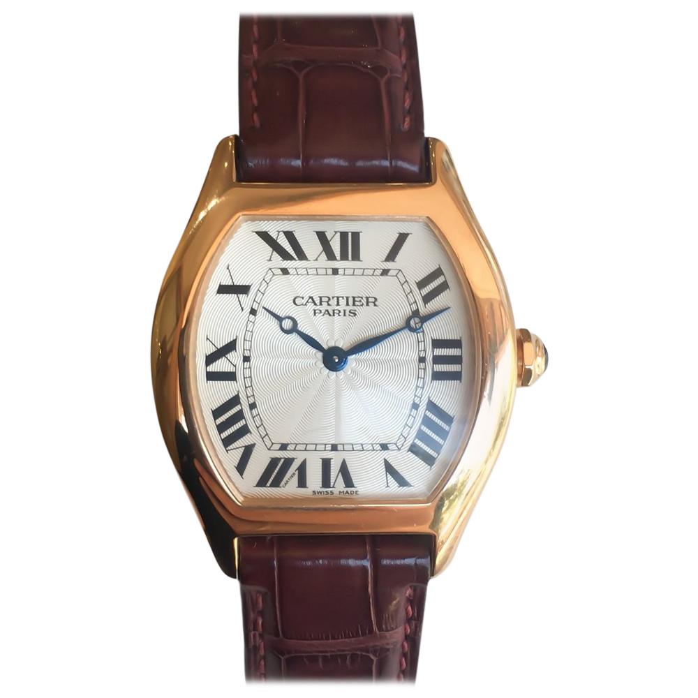 Cartier Men's Privee Tortue 18 Karat Rose Gold Mechanical Watch